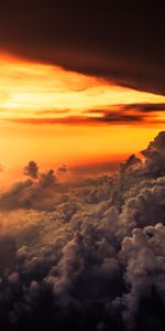 Sky,Mainly Cloudy,Overcast,Nature,Sunset,Clouds,Porous