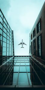 Sky,Miscellanea,Miscellaneous,Bottom View,Building,Airplane,Plane