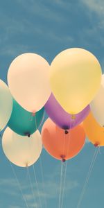 Sky,Miscellanea,Miscellaneous,Motley,Happiness,Multicolored,Flight,Ease,Balloons