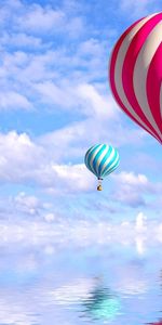 Sky,Miscellaneous,Striped,Miscellanea,Flight,Balloons