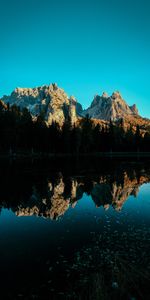 Sky,Mountain,Lake,Shadows,Nature,Reflection