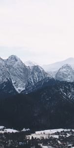 Sky,Mountains,Building,Vertex,Nature,Snow,Tops