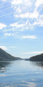 Sky,Mountains,Lake,Clouds,Nature