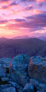 Sky,Nature,Noyaux,Montagnes,Coucher De Soleil,Écosse