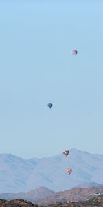 Sky,Mountains,Rocks,Flight,Nature,Balloons