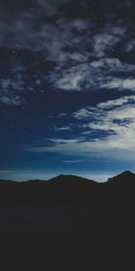 Sky,Mountains,Stars,Night,Dark