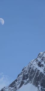 Neige,Sommet,Retour Au Début,Nature,Sky,Montagnes,Lune