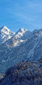 Sky,Mountains,Vertex,Top,Snow,Nature