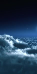 Sky,Night,Clouds,Landscape,Moon