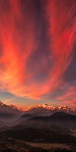 Sky,Panorama,Tibet,Mountains,Sunset,Nature