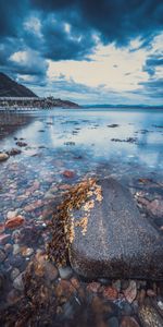 Naturaleza,Guijarro,Cielo,Mar,Horizonte,Piedra,Una Roca