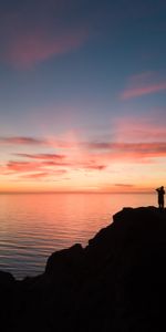 Sky,Sea,Break,Precipice,Sunset,Dark