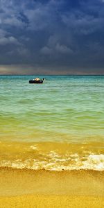 Sky,Sea,Clouds,Horizon,Shore,Bank,Nature,Sand,Resort,Beach,People