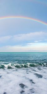 Sky,Sea,Rainbow,Landscape