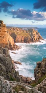 Sky,Sea,Rocks,Slope,Nature