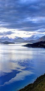 Sky,Shore,Bank,Mountains,Summer,Nature,Sea