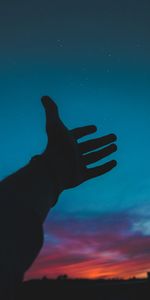 Sky,Silhouette,Hand,Dark