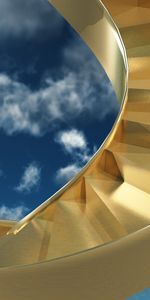 Sky,Steps,Spiral,Miscellanea,Miscellaneous,Gold