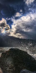 Sky,Sun,Rock,Nature,Spray,Stone