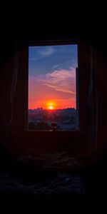 Sky,Sunset,City,Window,Dark