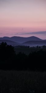 Sky,Twilight,Bush,Dusk,Hills,Evening,Nature