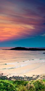 Sky,Vegetation,Color,Evening,Bay,Colors,Nature,Sand,Coast,Ocean,Calmness,Waves,Tranquillity,Beach