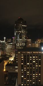 Rascacielos,Edificio,Luces,Las Luces,Ciudad De Noche,Ciudad Nocturna,Ciudades