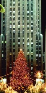 Vacaciones,Ciudad,Rascacielos,Guirnalda,Figuritas,Guirnaldas,Árbol De Navidad,Figuras