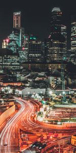 Skyscrapers,Singapore,Cities,Night