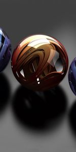 Smooth,Glass,Metal,Form,Balls,3D