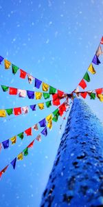 Snow,Miscellanea,Miscellaneous,Motley,Holiday,Multicolored,Flags