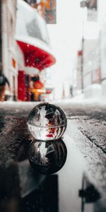 Snow,Reflection,Miscellanea,Miscellaneous,Ball,Puddle,Crystal Ball