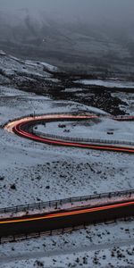 Snow,Road,Fog,Long Term Exposure,Turns,Nature