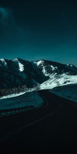 Snow,Road,Nature,Mountains