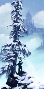 Snow,Silhouette,Fir,Spruce,Art,Lock