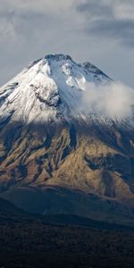 Naturaleza,Montañas,Nubes,Nevado,Cubierto De Nieve,Volcán