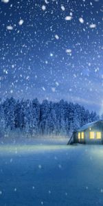 Snowfall,Lodge,Fabulous,Snow,Small House,Fairy,Nature,Magic