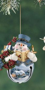 Snowman,Holiday,New Year,Close Up,Christmas Tree Toys,Holidays,Branch,Christmas Decorations,Christmas