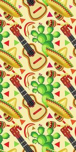 Sombrero,Mexican,Texture,Textures,Cactus,Pattern,Guitar