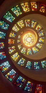 Spiral,Curtain Walls,Light,Stained Glass,Shine,Windows,Abstract