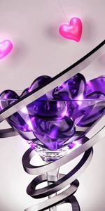 Spiral,Glass,Heart,Form,3D