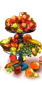 Stand,Diversity,Variety,Vase,Fruits,3D