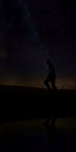 Starry Sky,Human,Person,Night,Dark,Silhouette