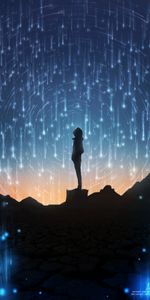 Starry Sky,Stars,Dark,Silhouette,Art