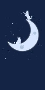 Lune,Etoiles,Art,Chats,Minimalisme