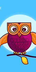 Stars,Bird,Branch,Art,Moon,Owl,Vector