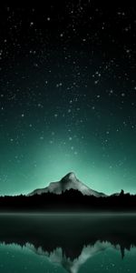 Stars,Mountain,Starry Sky,Art