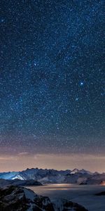 Stars,Mountains,Night,Landscape