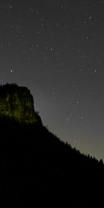 Stars,Night,Rock,Starry Sky,Slope,Nature