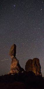 Estrellas,Noche,Roca,Cielo Estrellado,Oscuro